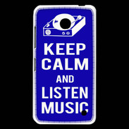 Coque Nokia Lumia 630 Keep Calm Listen music Bleu