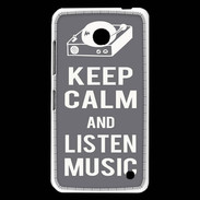 Coque Nokia Lumia 630 Keep Calm Listen music Gris