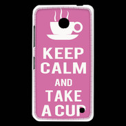 Coque Nokia Lumia 630 Keep Calm Take a cup Rose