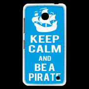 Coque Nokia Lumia 630 Keep Calm Be a Pirate Cyan