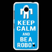 Coque Nokia Lumia 630 Keep Calm Be a Robot Cyan