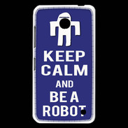 Coque Nokia Lumia 630 Keep Calm Be a Robot Bleu