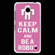 Coque Nokia Lumia 630 Keep Calm Be a Robot Rose