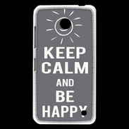 Coque Nokia Lumia 630 Keep Calm Be Happy Gris