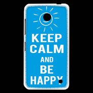 Coque Nokia Lumia 630 Keep Calm Be Happy Cyan