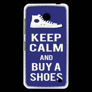 Coque Nokia Lumia 630 Keep Calm Buy Shoes Bleu