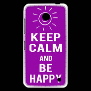 Coque Nokia Lumia 630 Keep Calm Be Happy Violet