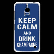 Coque Nokia Lumia 630 Keep Calm Drink Champagne Bleu