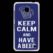 Coque Nokia Lumia 630 Keep Calm Have a beer Bleu