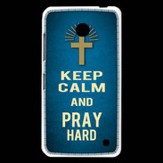 Coque Nokia Lumia 630 Keep Calm and Pray Christian Bleu
