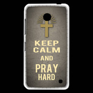 Coque Nokia Lumia 630 Keep Calm and Pray Christian Gris