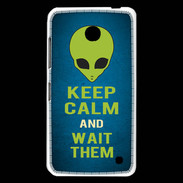 Coque Nokia Lumia 630 Keep Calm and Wait Alien Bleu