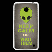 Coque Nokia Lumia 630 Keep Calm and Wait Alien Gris