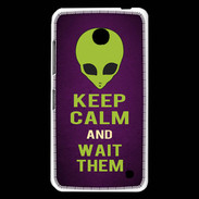 Coque Nokia Lumia 630 Keep Calm and Wait Alien Violet