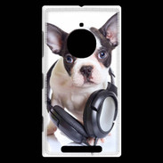 Coque Nokia Lumia 830 Bulldog français avec casque de musique