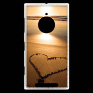 Coque Nokia Lumia 830 Coeur sur la plage avec couché de soleil