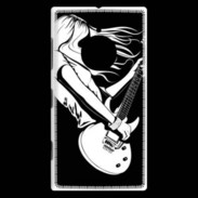 Coque Nokia Lumia 830 Musicienne guitare électrique en noir et blanc