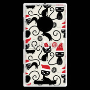 Coque Nokia Lumia 830 Fond chat noir Noël