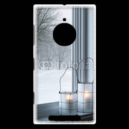 Coque Nokia Lumia 830 paysage hiver deux lanternes