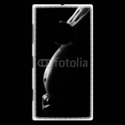 Coque Nokia Lumia 830 Femme enceinte en noir et blanc