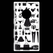 Coque Nokia Lumia 830 Fond fashion noir et blanc 2