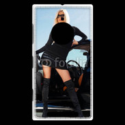 Coque Nokia Lumia 830 Femme blonde sexy voiture noire