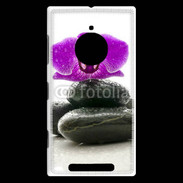 Coque Nokia Lumia 830 Orchidée violette sur galet noir