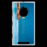 Coque Nokia Lumia 830 Femme sirotant un cocktail face à la mer