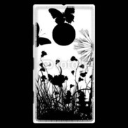 Coque Nokia Lumia 830 Papillon en noir et blanc