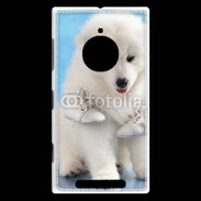 Coque Nokia Lumia 830 Chien blanc et paire de chaussons