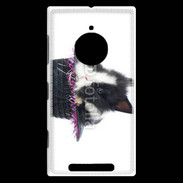 Coque Nokia Lumia 830 Lapin noir et blanc dans un chapeau