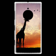 Coque Nokia Lumia 830 Girafe au couché de soleil