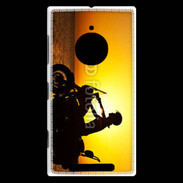 Coque Nokia Lumia 830 Femme biker au couché de soleil