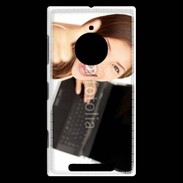 Coque Nokia Lumia 830 Femme souriante ordinateur