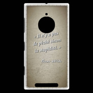 Coque Nokia Lumia 830 Pêché stupidité Sepia Citation Oscar Wilde