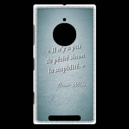 Coque Nokia Lumia 830 Pêché stupidité Turquoise Citation Oscar Wilde