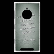 Coque Nokia Lumia 830 Jeuness folie Vert Citation Oscar Wilde