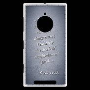 Coque Nokia Lumia 830 Sincérité fatale Bleu Citation Oscar Wilde