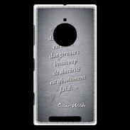 Coque Nokia Lumia 830 Sincérité fatale Noir Citation Oscar Wilde