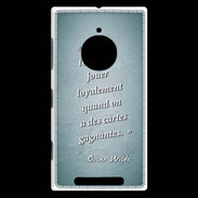 Coque Nokia Lumia 830 Cartes gagnantes Turquoise Citation Oscar Wilde