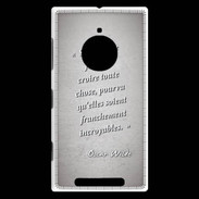 Coque Nokia Lumia 830 Croire Gris Citation Oscar Wilde