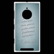 Coque Nokia Lumia 830 Croire Turquoise Citation Oscar Wilde