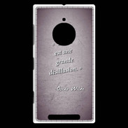 Coque Nokia Lumia 830 Désillusion vie Violet Citation Oscar Wilde