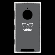 Coque Nokia Lumia 830 moustache gris & blanc