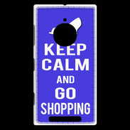 Coque Nokia Lumia 830 Keep Calm Go Shopping Bleu