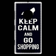 Coque Nokia Lumia 830 Keep Calm Go Shopping Noir