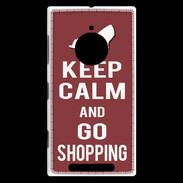 Coque Nokia Lumia 830 Keep Calm Go Shopping Brique