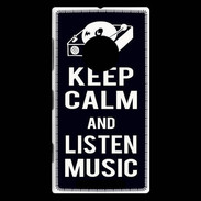 Coque Nokia Lumia 830 Keep Calm Listen music Noir