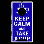 Coque Nokia Lumia 830 Keep Calm Take a cup Bleu