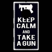 Coque Nokia Lumia 830 Keep Calm Take a gun Noir